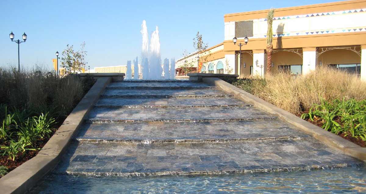 Outdoor area with waterfall