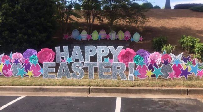 Happy Easter yard sign