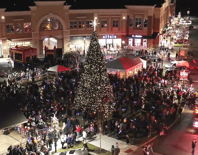 Ourdoor Christmas celebration at night